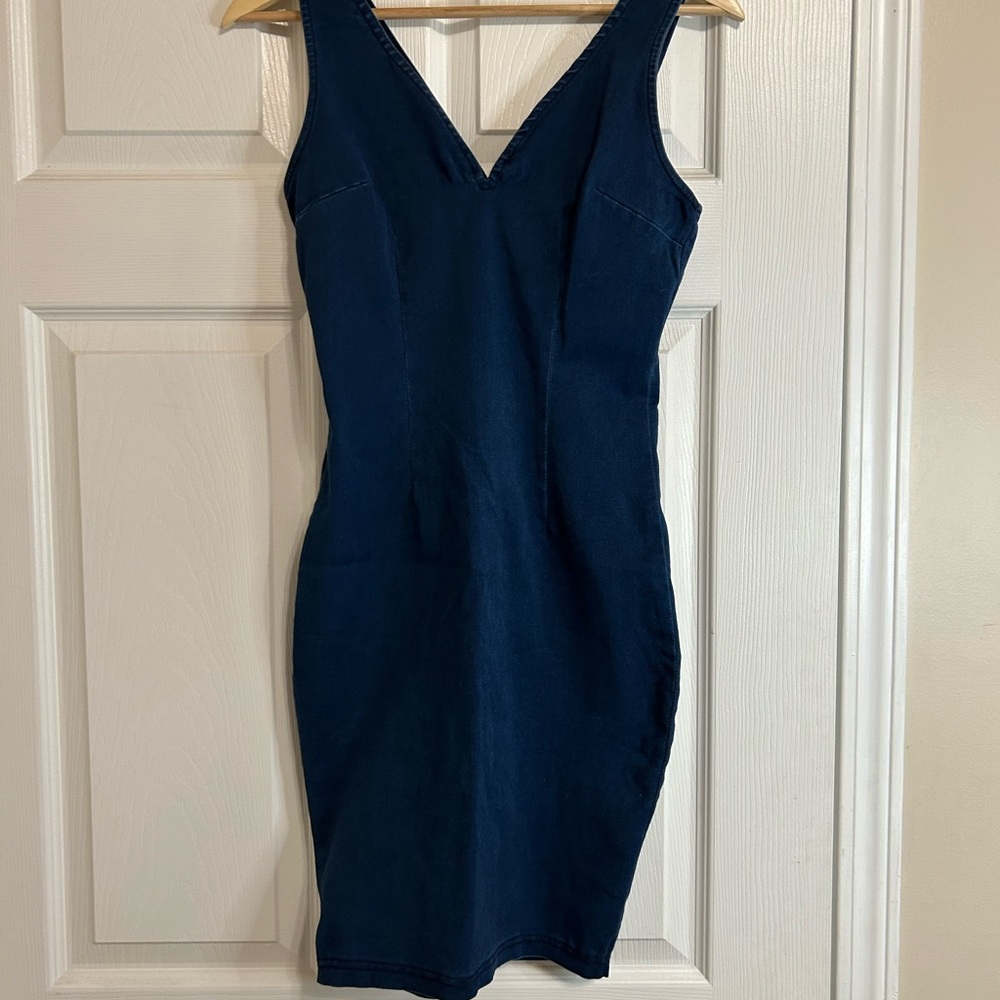 Bodycon Navy Blue Sleeveless Dress